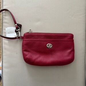 Coach Wristlet, park leather, color black cherry. NWT!